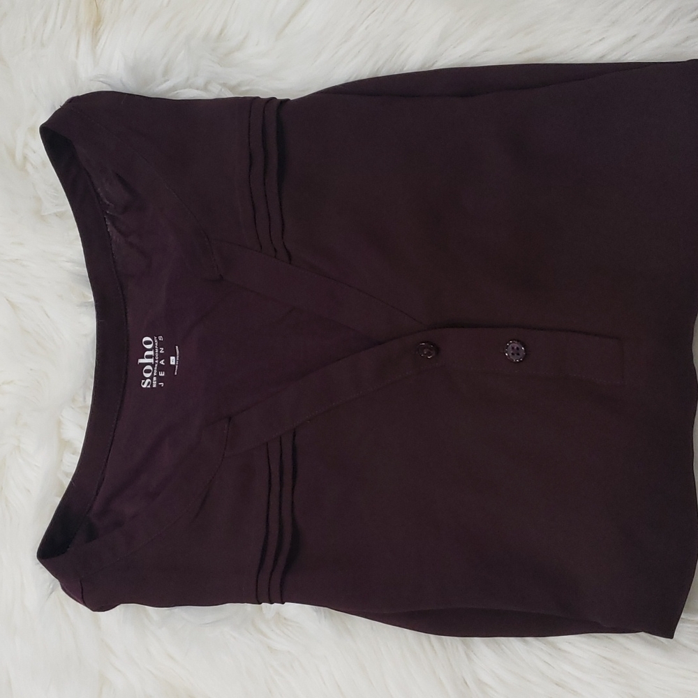 SOHO NEW YORK && COMPANY XL , PLUM TOP 100% Rayon 100% POLYESTER